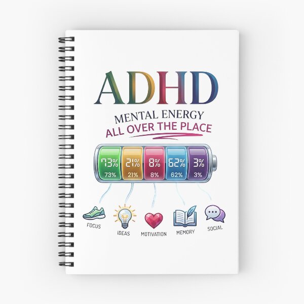 Item preview, ADHD Mental Energy All Over the Place  Neurodivergent Humor & Relatable ADHD Quote designed and sold by Marti’s Shop Corner.