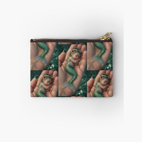 Item preview, Enchanted Baby Mermaid Sleeping in a Hand – Magical Ocean Fantasy Art designed and sold by Bhaskar Digital Art.