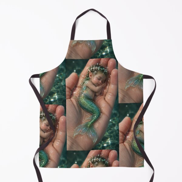 Item preview, Enchanted Baby Mermaid Sleeping in a Hand – Magical Ocean Fantasy Art designed and sold by Bhaskar Digital Art.