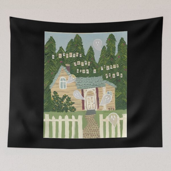 Item preview, phoebe bridgers haunted house with a picket fencepainting designed and sold by FranciscoMach1.
