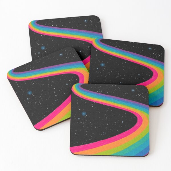 Item preview, Rainbow Road in Space Wavy Retro 70s Cosmic Road Illustration designed and sold by LYAN-STORE.