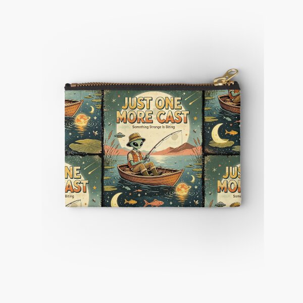Item preview, Just One More Cast Alien Fishing Vintage Poster designed and sold by NatalieJeans.