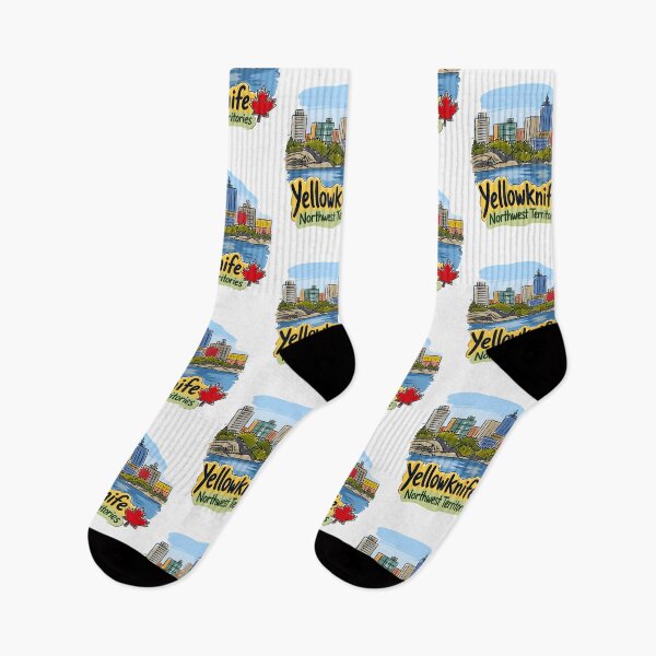 Item preview, Yellowknife NWT Cute Colorful Landscape Skyline Pride designed and sold by HowToCanadian.