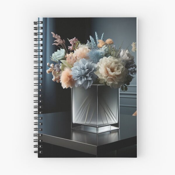 Item preview, Pastel Flower Bouquet in Geometric Glass Vase, Moody Modern Floral Still Life designed and sold by NarjaShop.