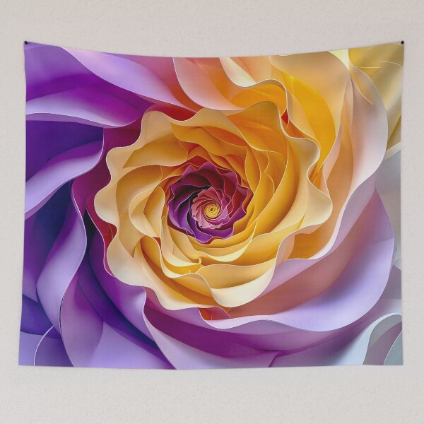 Item preview, Vibrant Spiral Flower in Purple and Yellow designed and sold by Vicky Brago-Mitchell®.