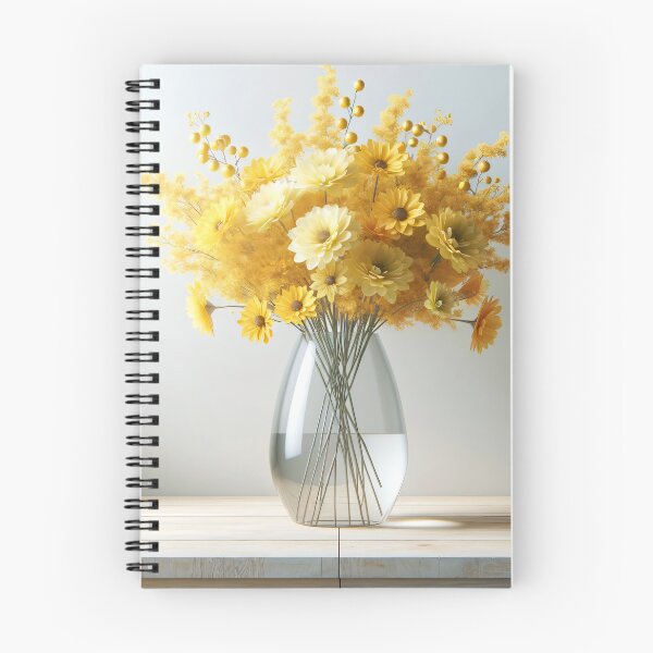 Item preview, Yellow Flower Bouquet in Glass Vase, Bright Sunny Floral Still Life designed and sold by NarjaShop.
