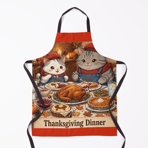 Item preview, Freda and Junior Thanksgiving Dinner - Kawaii Turkey Day Cats designed and sold by MAISON SYLVIE.