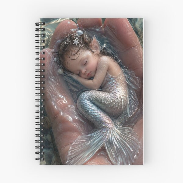 Item preview, Sleeping Baby Mermaid in Water – Enchanted Ocean Fantasy Art designed and sold by Bhaskar Digital Art.
