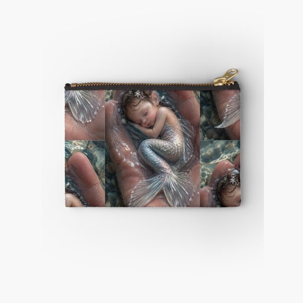 Item preview, Sleeping Baby Mermaid in Water – Enchanted Ocean Fantasy Art designed and sold by Bhaskar Digital Art.