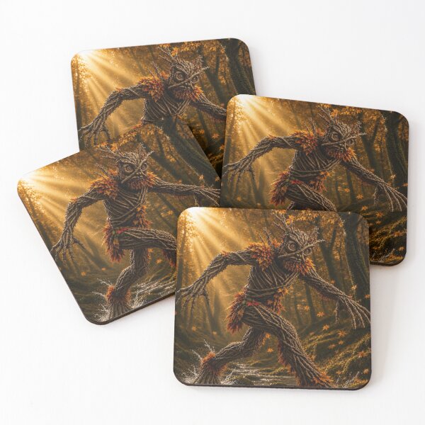 Item preview, Autumn Forest Guardian Crossing a Woodland Stream designed and sold by JUTElCONIC.