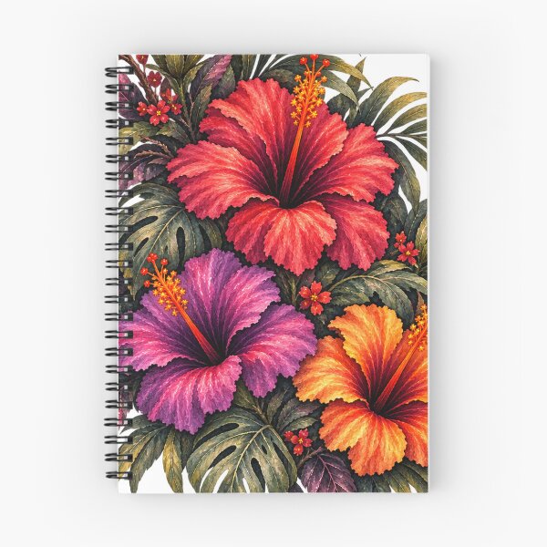 Item preview, Tropical Hibiscus Trio Watercolor - Red Purple Orange Floral Botanical designed and sold by Nolmo.