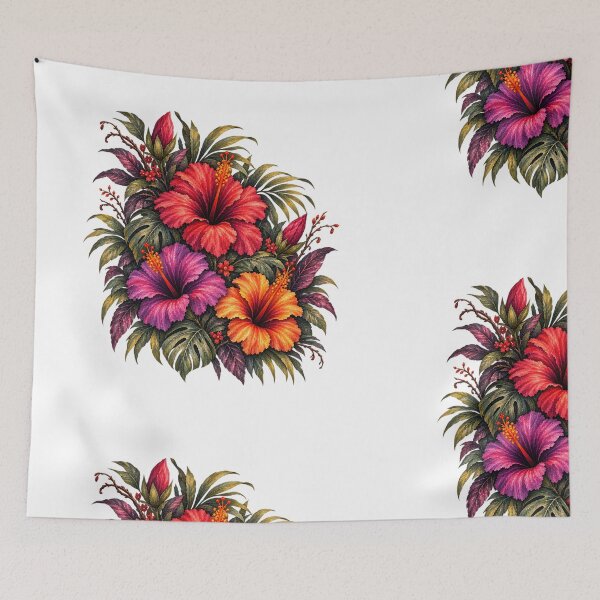 Item preview, Tropical Hibiscus Trio Watercolor - Red Purple Orange Floral Botanical designed and sold by Nolmo.