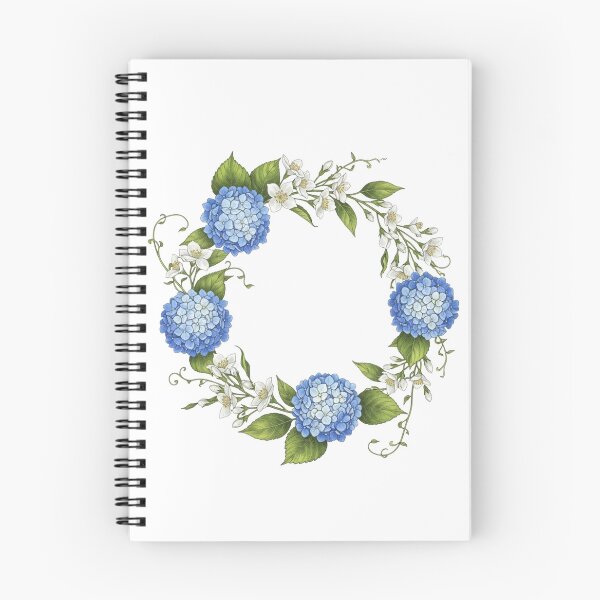 Item preview, Victorian Blue Hydrangea Wreath - Vintage Botanical Floral Art designed and sold by Dzblack.