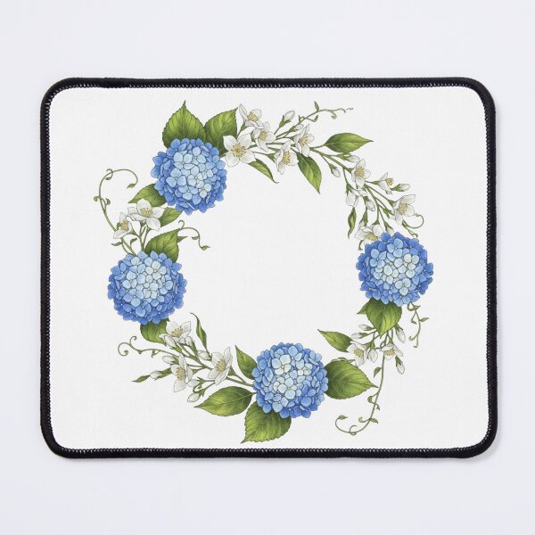 Item preview, Victorian Blue Hydrangea Wreath - Vintage Botanical Floral Art designed and sold by Dzblack.