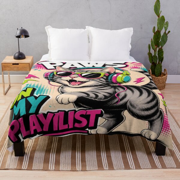 Item preview, Paws On My Playlist – Funny Cat Music Lover Graphic designed and sold by ArtoryNest.