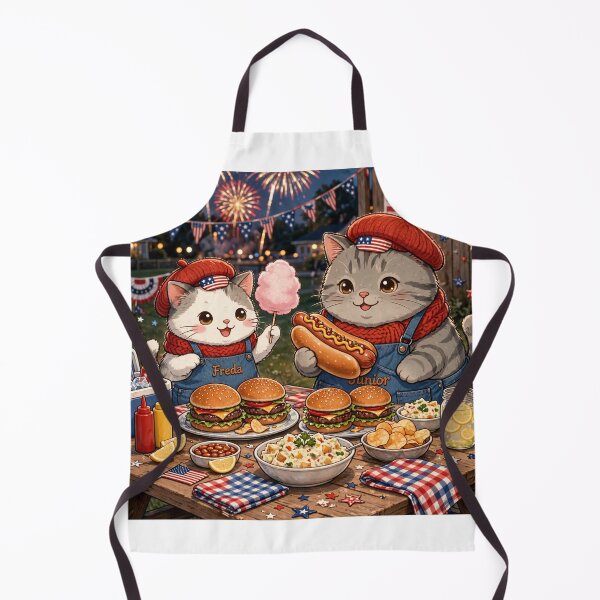 Item preview, Freda and Junior 4th of July - Kawaii USA Independence Day Cats designed and sold by MAISON SYLVIE.