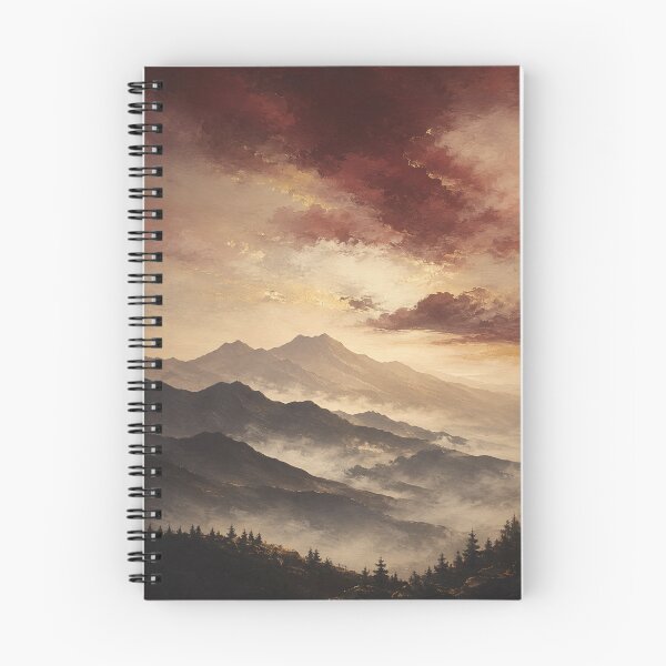 Item preview, Burgundy Mountain Landscape Wall Art – Dramatic Contemporary Fine Art Print designed and sold by PickyAura.