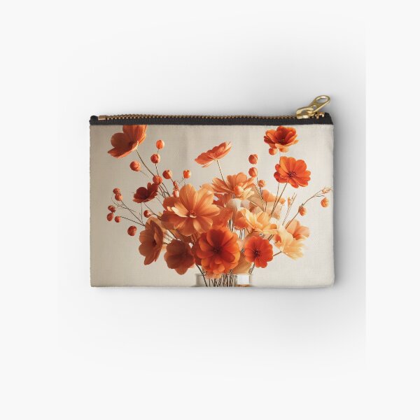 Item preview, Orange Flower Bouquet in Glass Vase, Warm Botanical Floral Still Life designed and sold by NarjaShop.