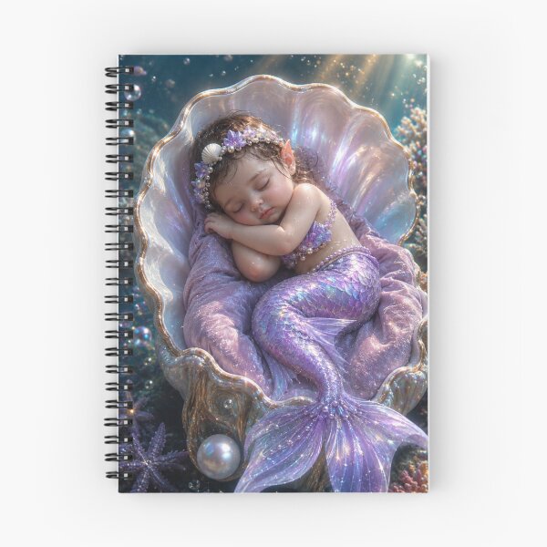 Item preview, Sleeping Baby Mermaid in Water – Enchanted Ocean Fantasy Art designed and sold by Bhaskar Digital Art.