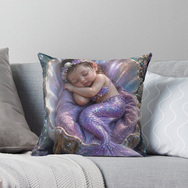 Item preview, Sleeping Baby Mermaid in Water – Enchanted Ocean Fantasy Art designed and sold by Bhaskar Digital Art.