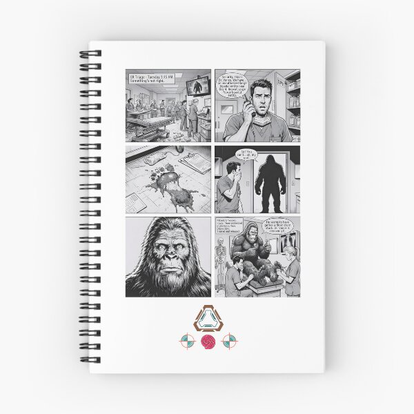 Item preview, ER Sasquatch: Hospital Bigfoot Comic Book Page Art designed and sold by Whimsy Trail Co.