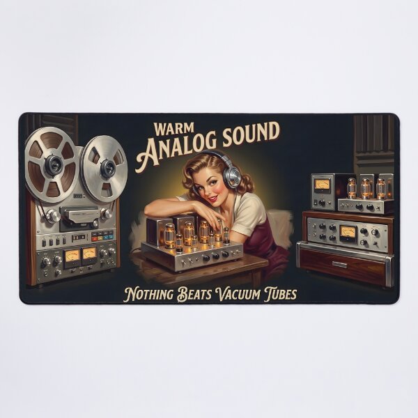 Item preview, Warm Analog Sound Vacuum Tube Audiophile Pin-Up designed and sold by ThirdShiftLab.