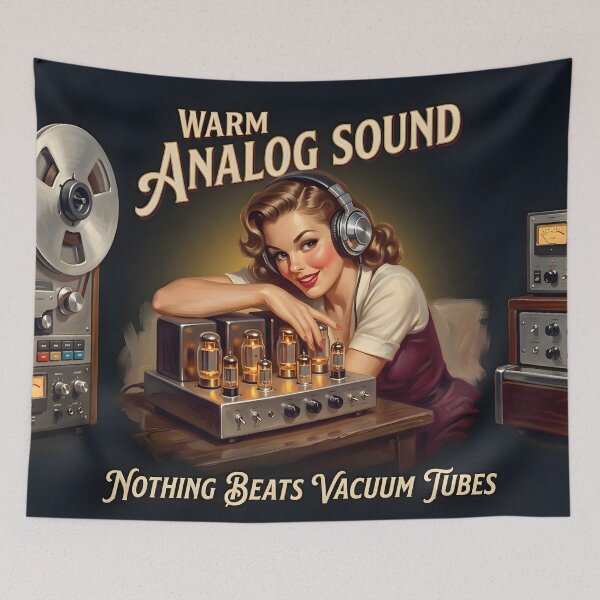 Item preview, Warm Analog Sound Vacuum Tube Audiophile Pin-Up designed and sold by ThirdShiftLab.