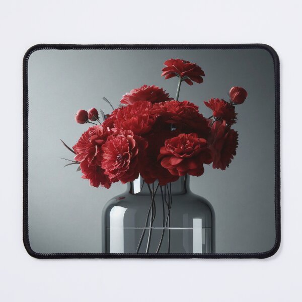 Item preview, Red Flower Bouquet in Glass Vase, Moody Modern Floral Still Life designed and sold by NarjaShop.
