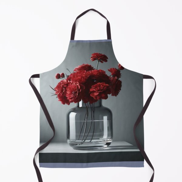 Item preview, Red Flower Bouquet in Glass Vase, Moody Modern Floral Still Life designed and sold by NarjaShop.