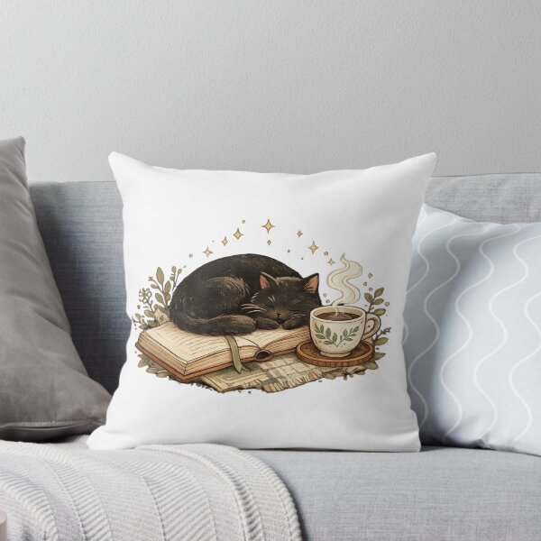 Item preview, Cozy Black Cat Sleeping On Book Coffee designed and sold by MaafiaArtsThai.