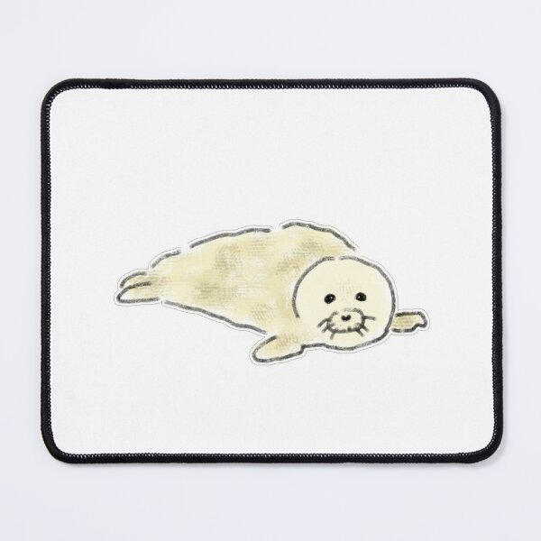 Item preview, Fluffy White Baby Harp Seal Lying Down designed and sold by raun.draw.