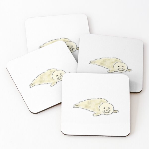 Item preview, Fluffy White Baby Harp Seal Lying Down designed and sold by raun.draw.