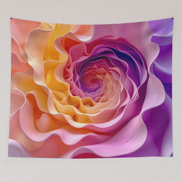 Item preview, Colorful Floral Spiral in Purple Pink and Yellow designed and sold by Vicky Brago-Mitchell®.