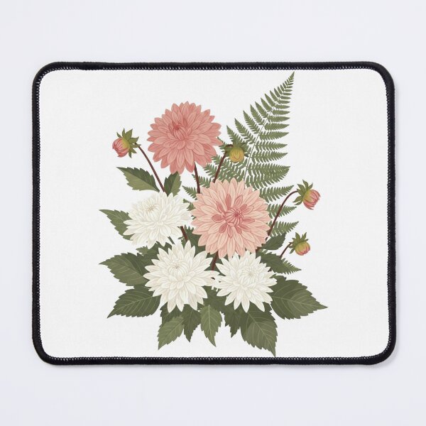 Item preview, Victorian Pink Dahlias and Ferns - Vintage Botanical Floral Art designed and sold by Dzblack.