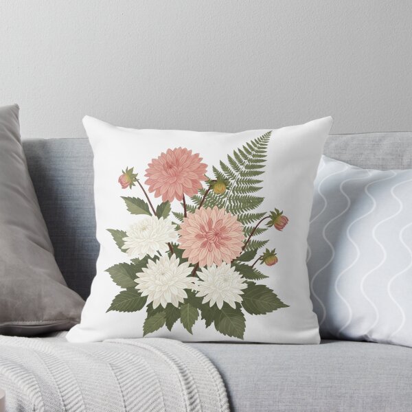 Item preview, Victorian Pink Dahlias and Ferns - Vintage Botanical Floral Art designed and sold by Dzblack.