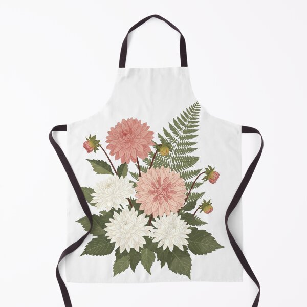 Item preview, Victorian Pink Dahlias and Ferns - Vintage Botanical Floral Art designed and sold by Dzblack.