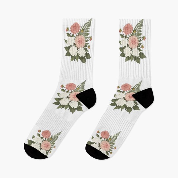 Item preview, Victorian Pink Dahlias and Ferns - Vintage Botanical Floral Art designed and sold by Dzblack.