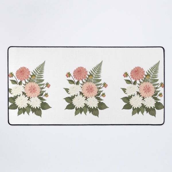 Item preview, Victorian Pink Dahlias and Ferns - Vintage Botanical Floral Art designed and sold by Dzblack.