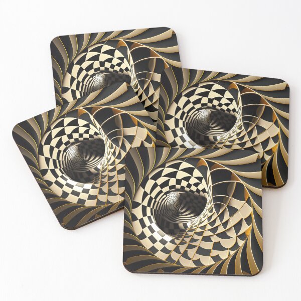 Item preview, Checkered Spiral Tunnel Cream and Black designed and sold by RAGANADesign.