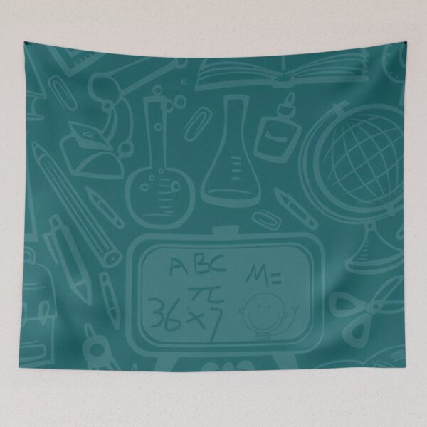 Item preview, Back to School Doodle Teal Green Pattern Chalkboard Education Illustration designed and sold by LYAN-STORE.