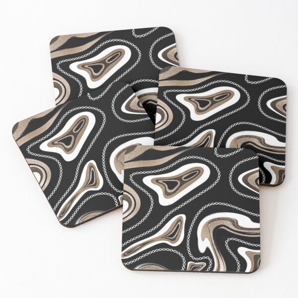Item preview, Gold Glitter Marble Swirls and Silver Chain Luxury Fluid Abstract Pattern designed and sold by LYAN-STORE.