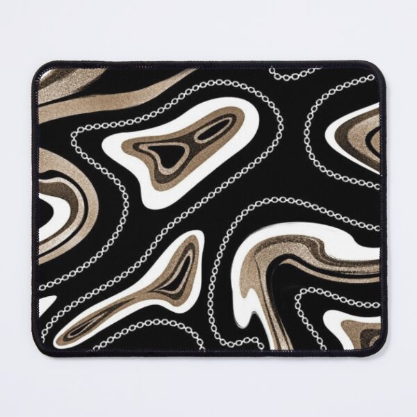 Item preview, Gold Glitter Marble Swirls and Silver Chain Luxury Fluid Abstract Pattern designed and sold by LYAN-STORE.