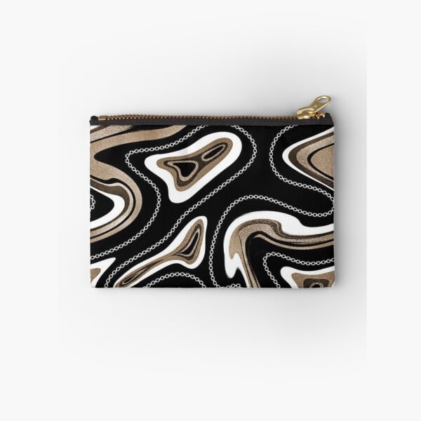 Item preview, Gold Glitter Marble Swirls and Silver Chain Luxury Fluid Abstract Pattern designed and sold by LYAN-STORE.