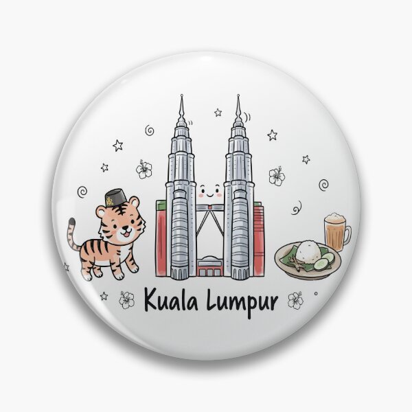 Item preview, Cute Petronas Towers Kuala Lumpur Doodle Art designed and sold by RamyGallery.