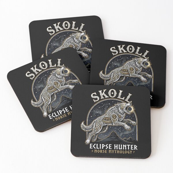 Item preview, Skoll Eclipse Hunter – Norse Mythology Wolf Chasing the Sun designed and sold by GaflariDesign.