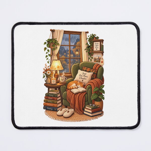 Item preview, Cozy Rainy Day Book Nook Sleeping Cat designed and sold by MaafiaArtsThai.