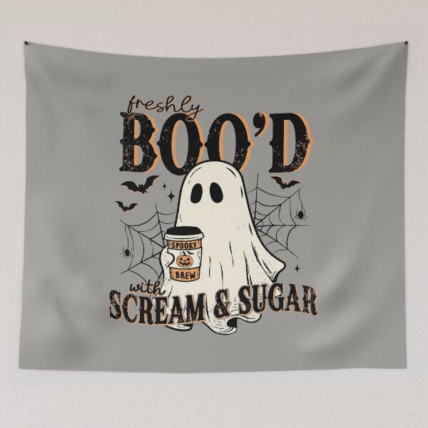 Item preview, Freshly Booed With Scream And Sugar Halloween Coffee designed and sold by RinrinDesigns.