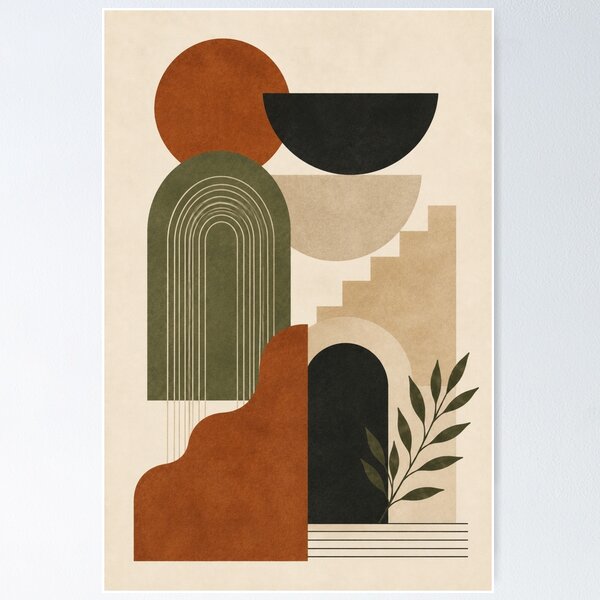 Item preview, Earthy Geometric Modern Landscape designed and sold by Zaramodo.
