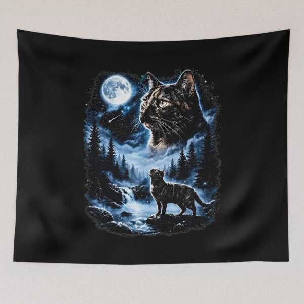 Item preview, Moonlit Cat Fantasy Art designed and sold by Dmo3HarkoArt.