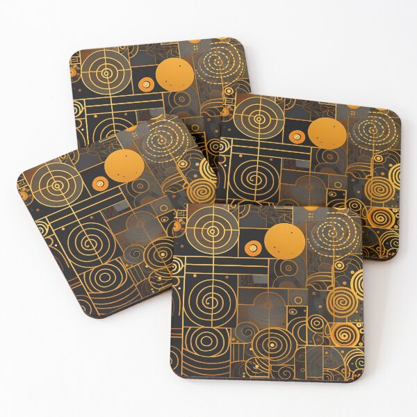 Item preview, Black and Gold Technical Circles Blueprint designed and sold by RAGANADesign.